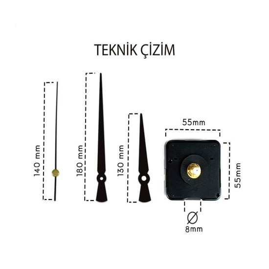 Duvar Saati Mekanizması 3d Saat Ile Uyumludur Sessiz Akar 1. Sınıf Mekanizma