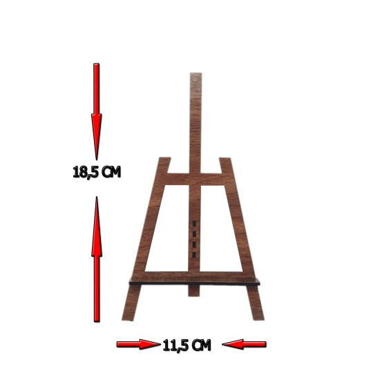 Şövale Lazer Kesim Mini Şövale Çerçeve Ayağı Ceviz 12X19 cm 3 ADET